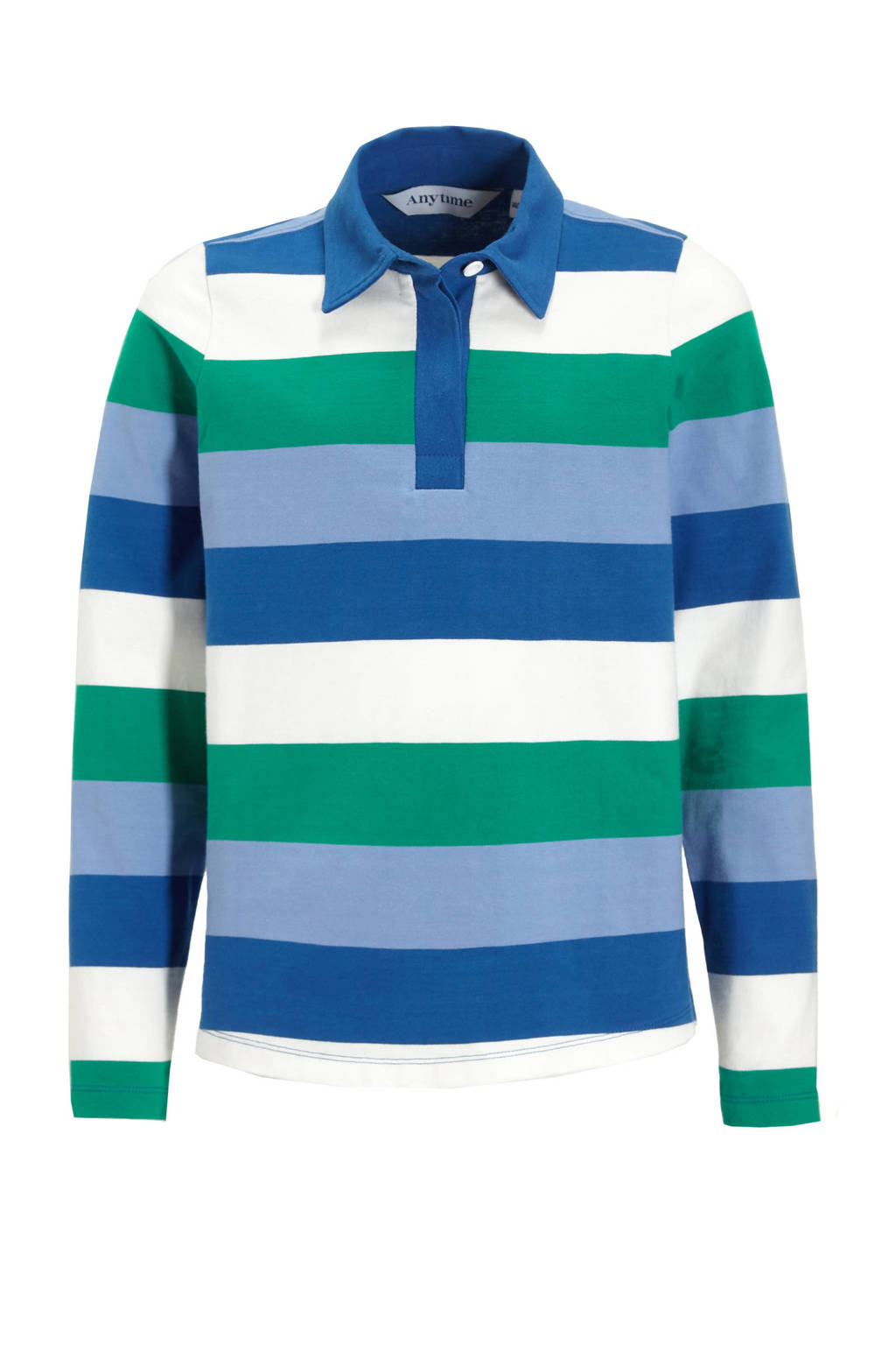 anytime rugby trui blauw/groen