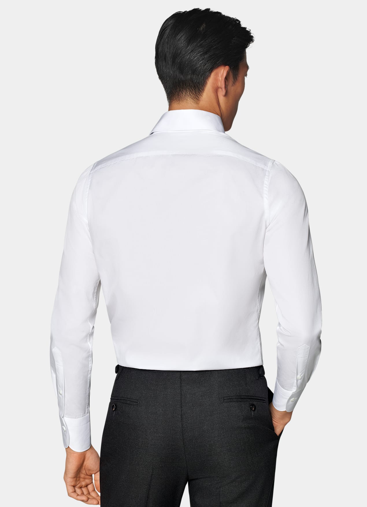Chemise coupe ajustée en twill blanche