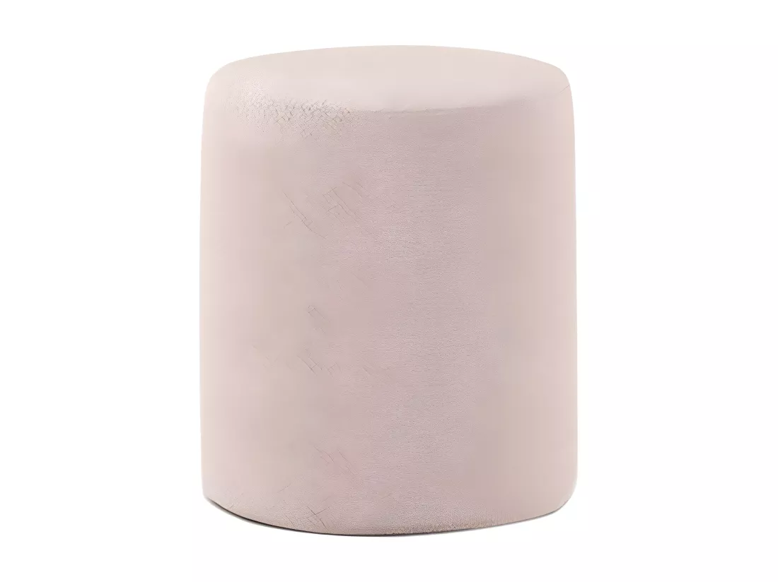 CONNIE - Pouf Rond 41cm Tissu Bouclé Rose