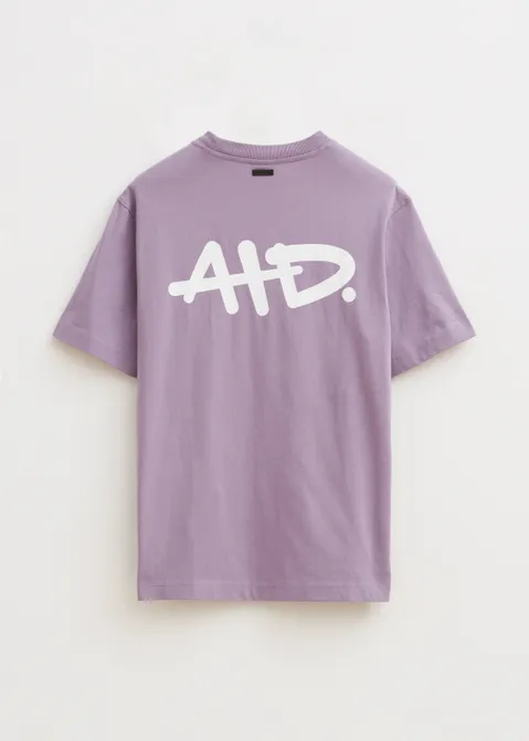 T-shirt met print merk paars (PRS.L)