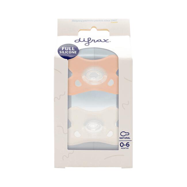Difrax Fopspeen Natural Siliconen Blossom/Wit 0-6 Maanden