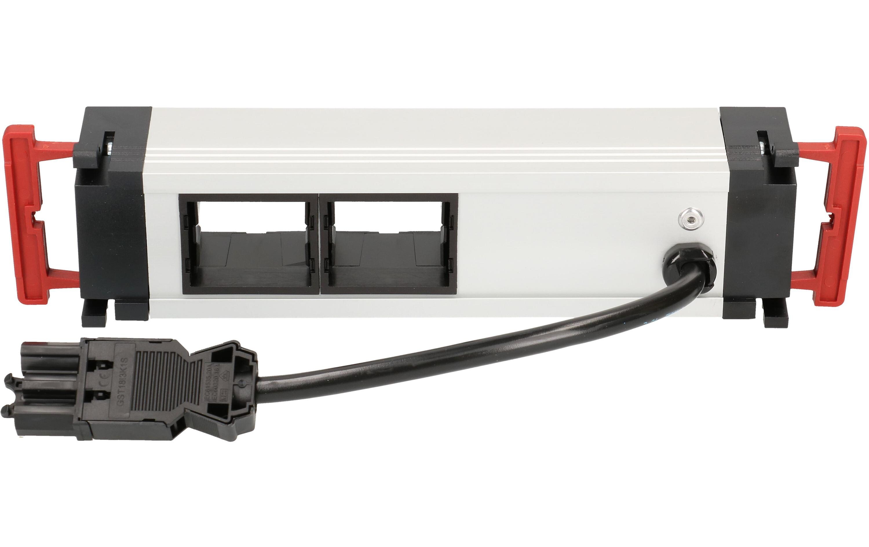 POWER FRAME 1x T13, 2x LeerSteckdoseneinheit PF mit 1x T13 Steckdose und 2x leeren Plätzen für Custommodule