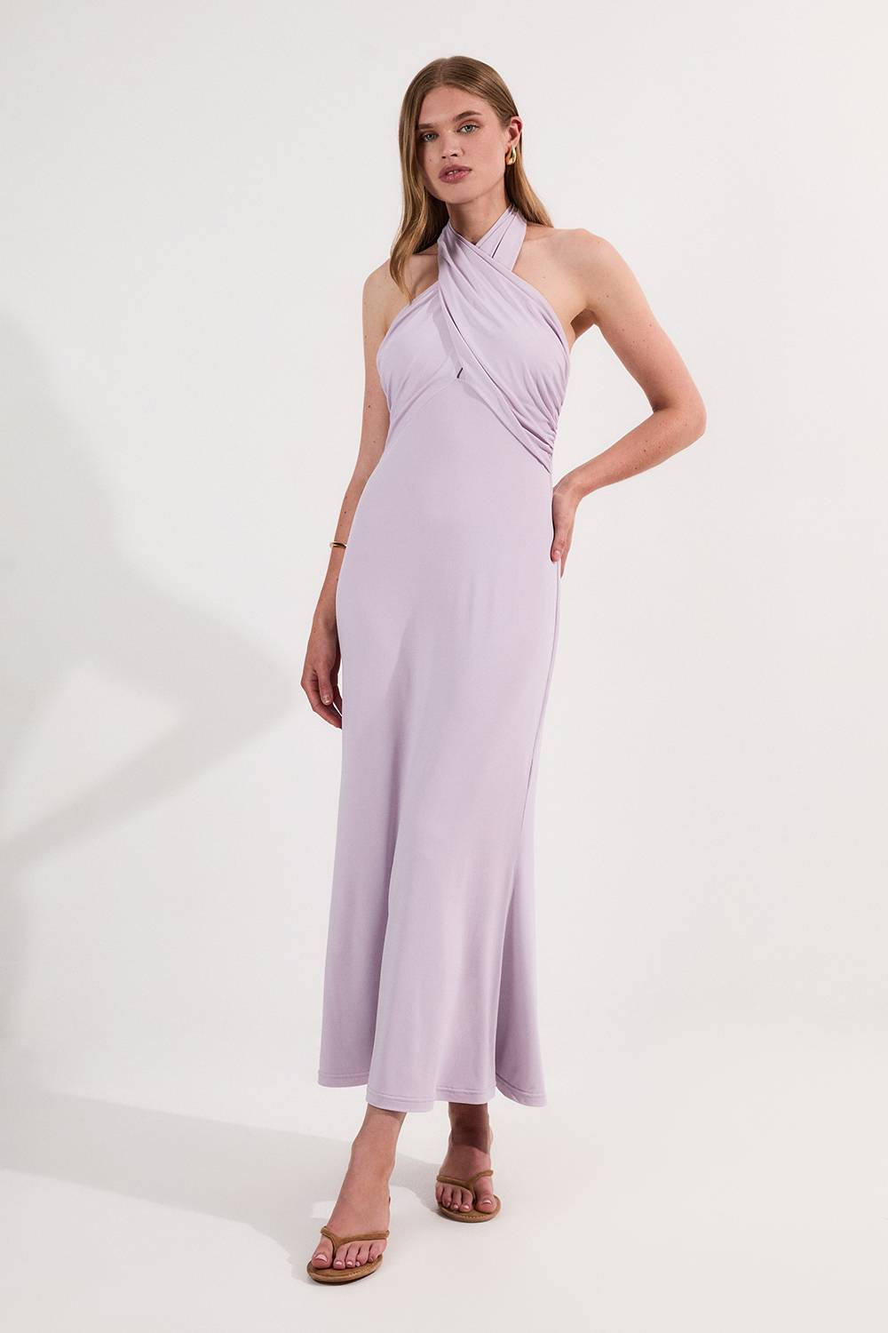 KarenMillen Robe Maxi Drapée en Crépe Jersey