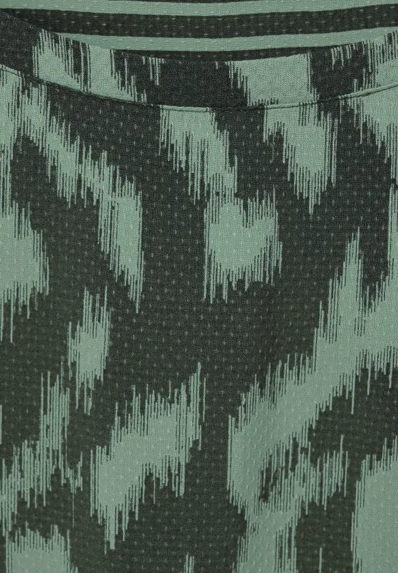 Print Mix Bluse - strong khaki