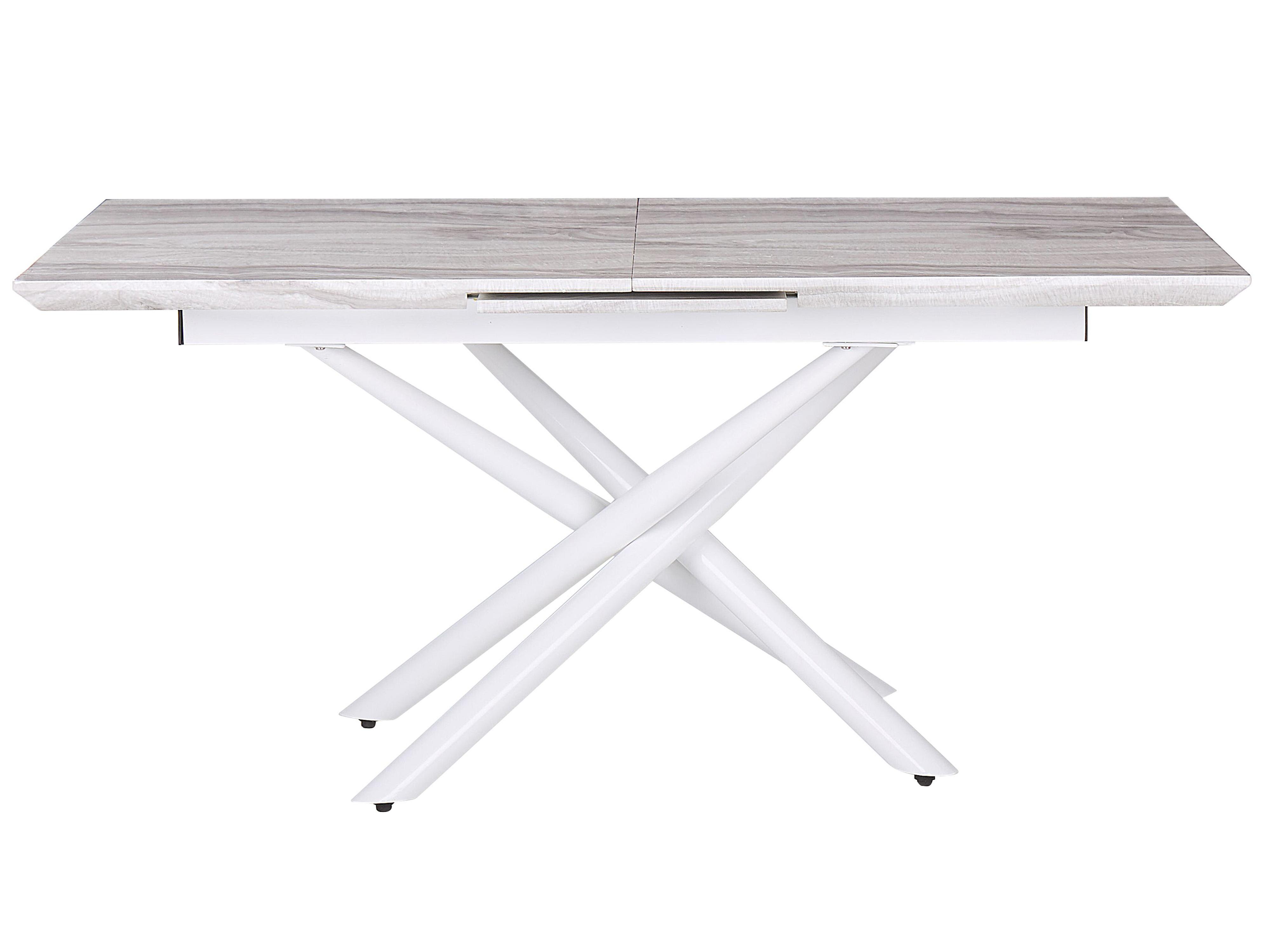 Eettafel uitschuifbaar MOIRA Wit 90 cm 160/200 cm
