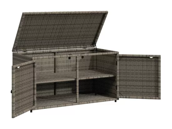 Armoire de rangement jardin gris 110x55x60,5 cm résine tressée