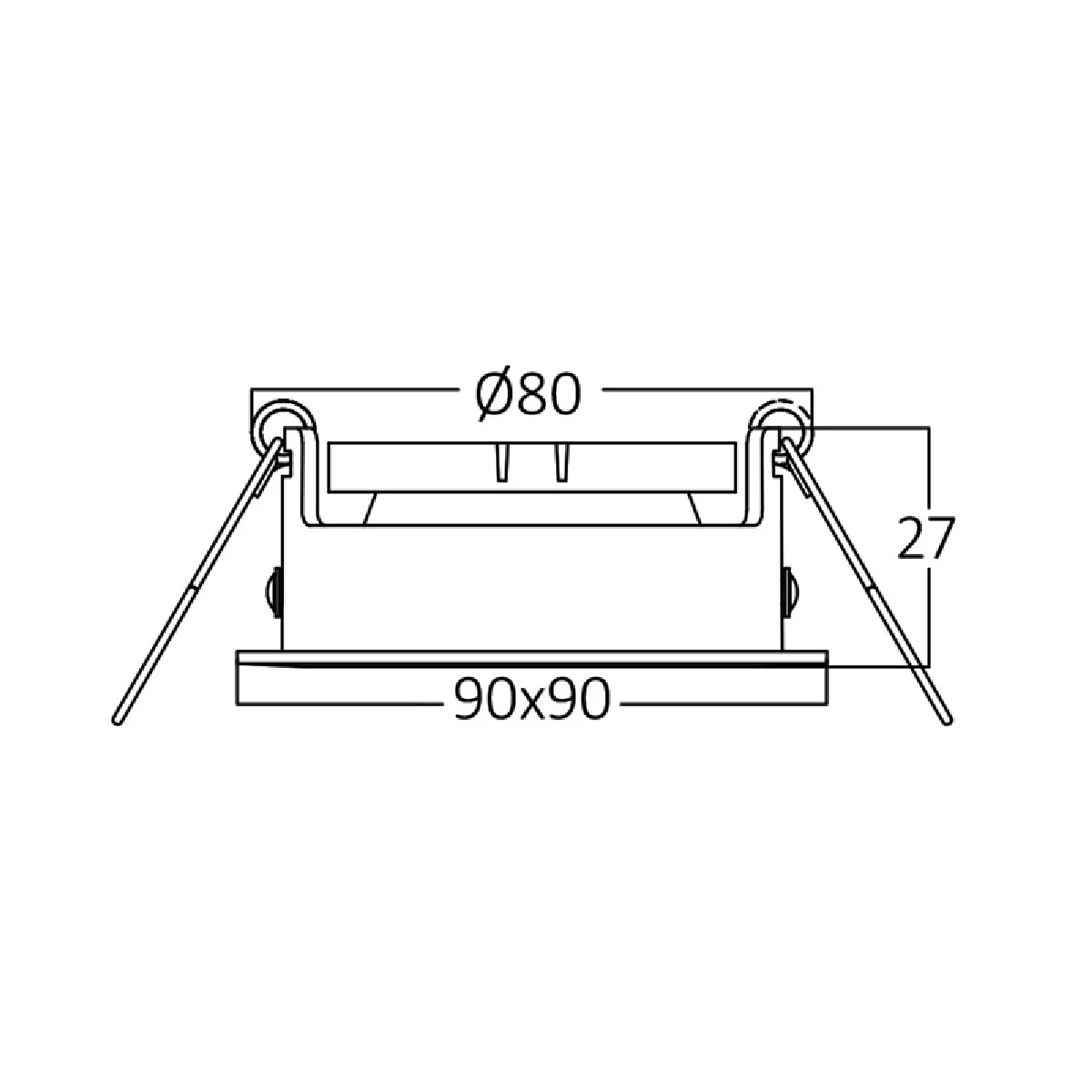 Braytron Fixation spot Tetra-E4 - Carré - Orientable noir