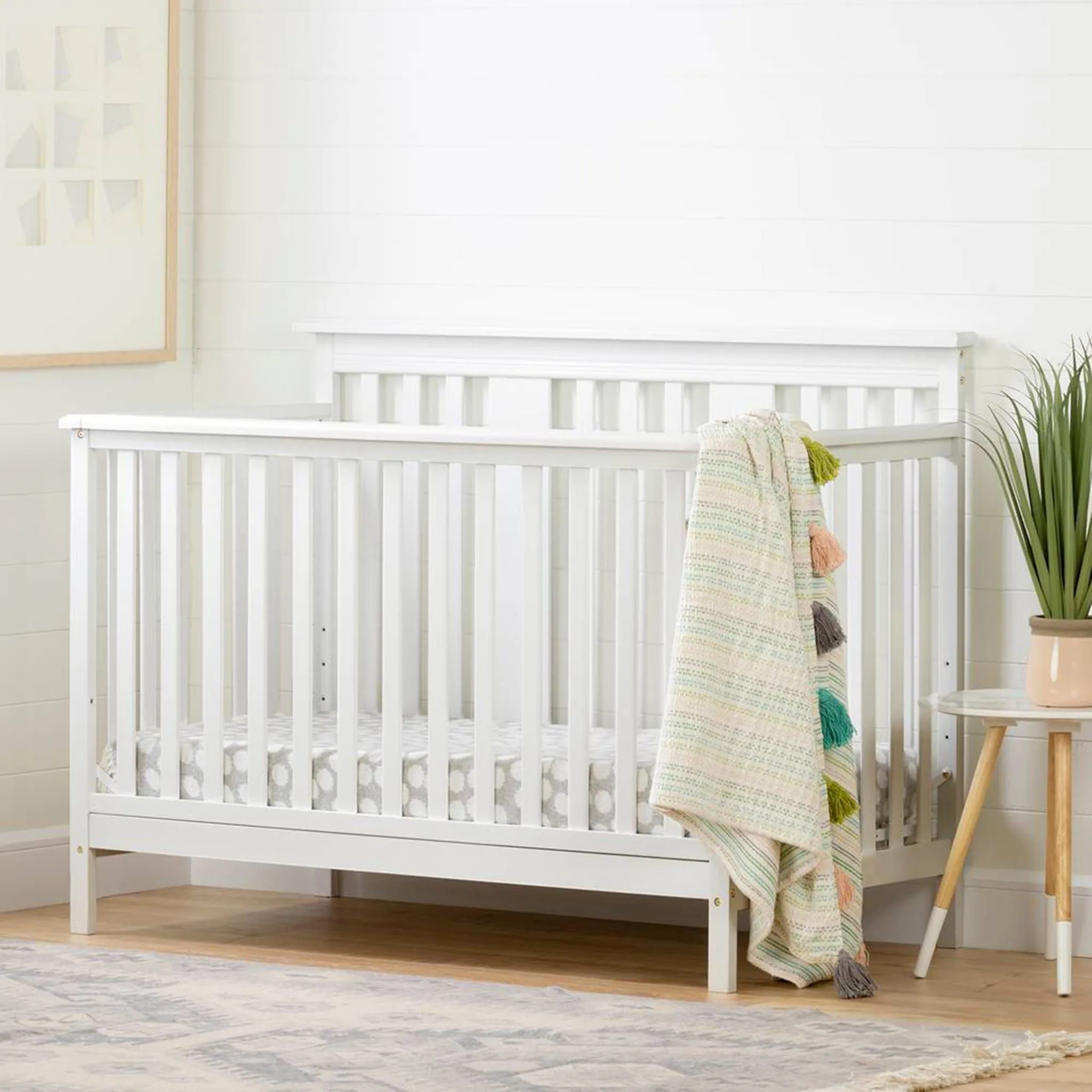 South Shore Couchette Avec Barrière de Transition Cotton Candy - Blanc Solide