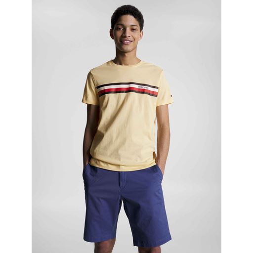 Tommy Hilfiger Monotype Stripe T-shirt, Gul, 3XL