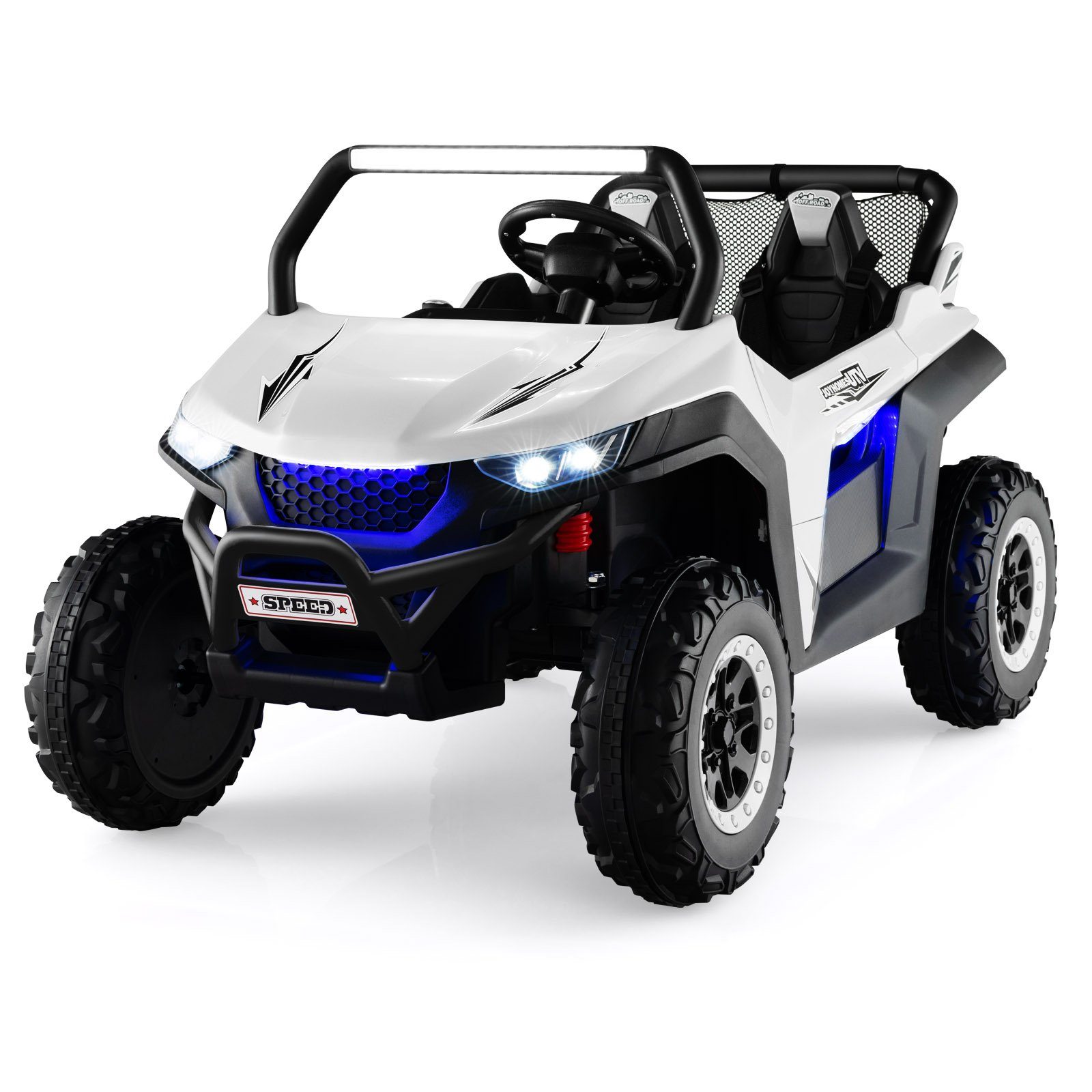 Quadriciclo infantil elétrico COSTWAY 12V, 2 lugares, 2-4 km/h