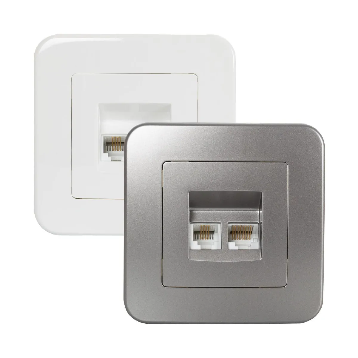 Ledkia RJ45 Internet + RJ11 Classic - Argent