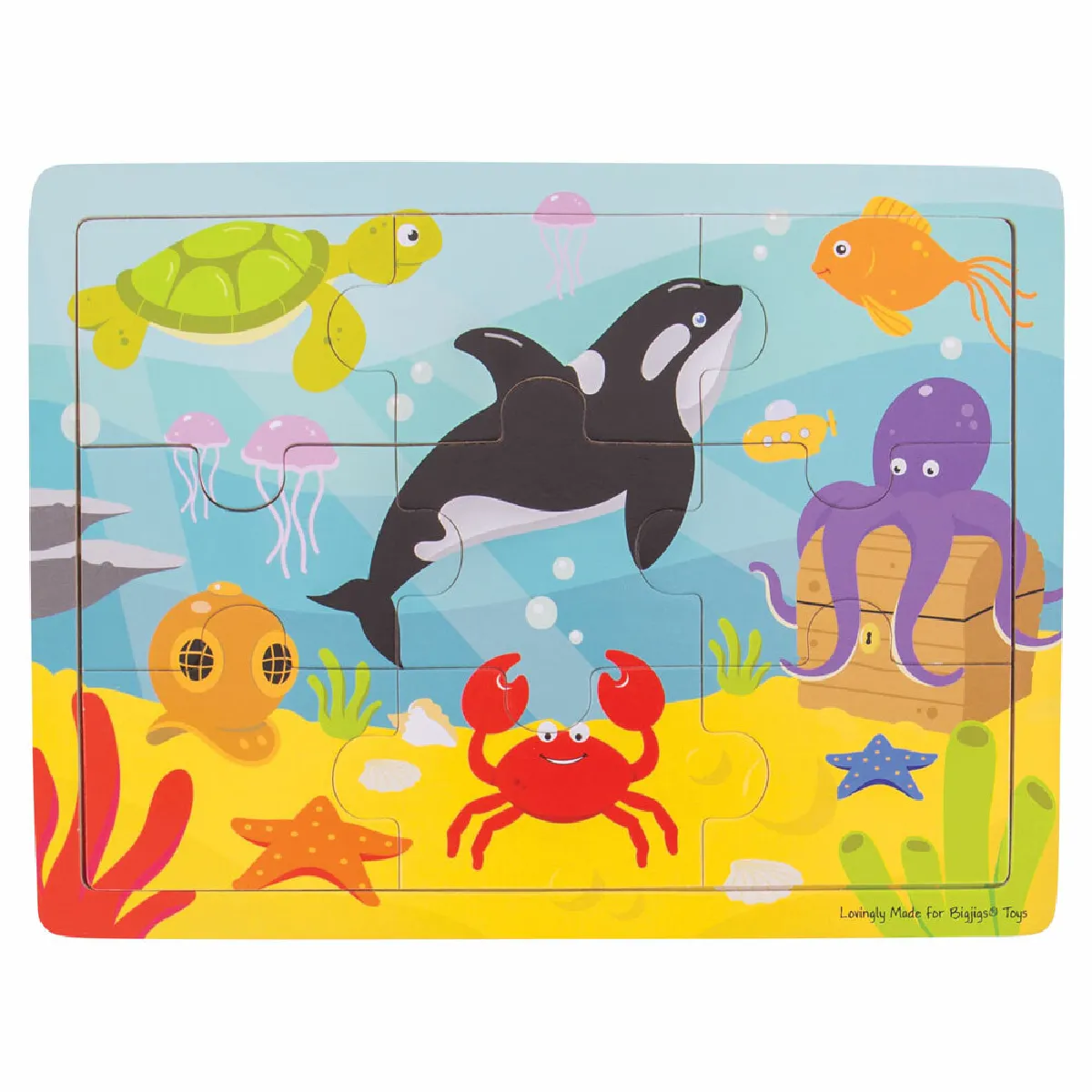 Bigjigs Toys Puzzle sous-marin en bois
