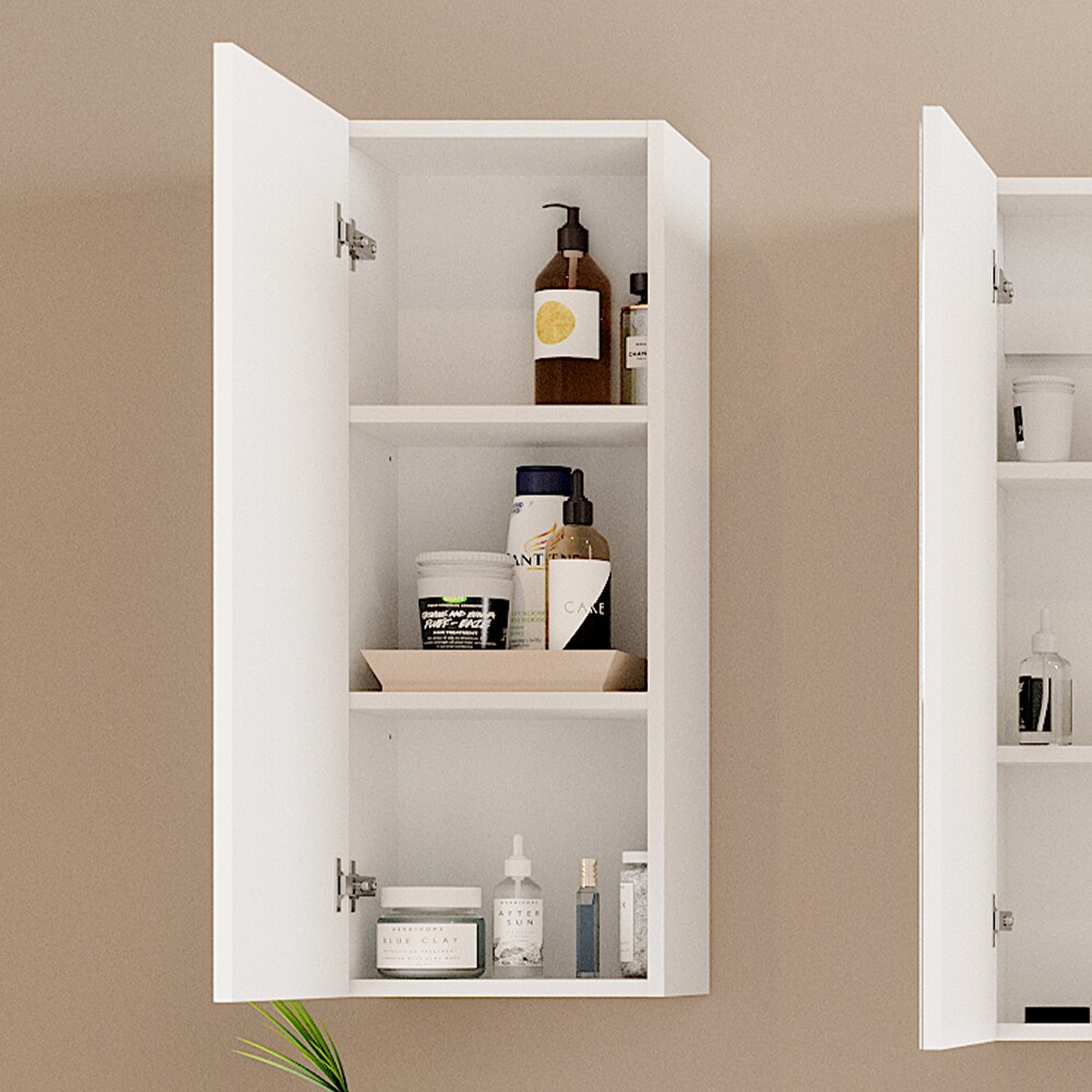 Vicco Hängeschrank Badschrank Badezimmerschrank Gloria Weiß 33 x 84 cm modern Badezimmer Tür 3 Fächer