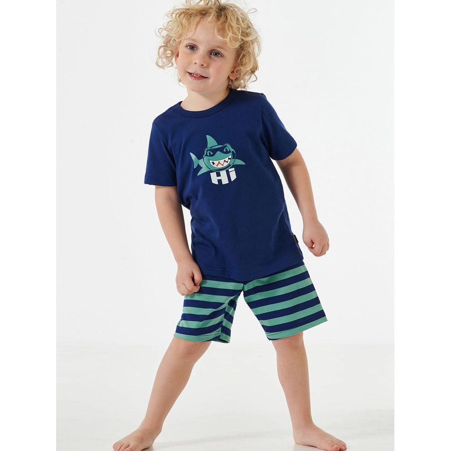 Schiesser Pyjama Casual World Organic Cotton dunkelblau