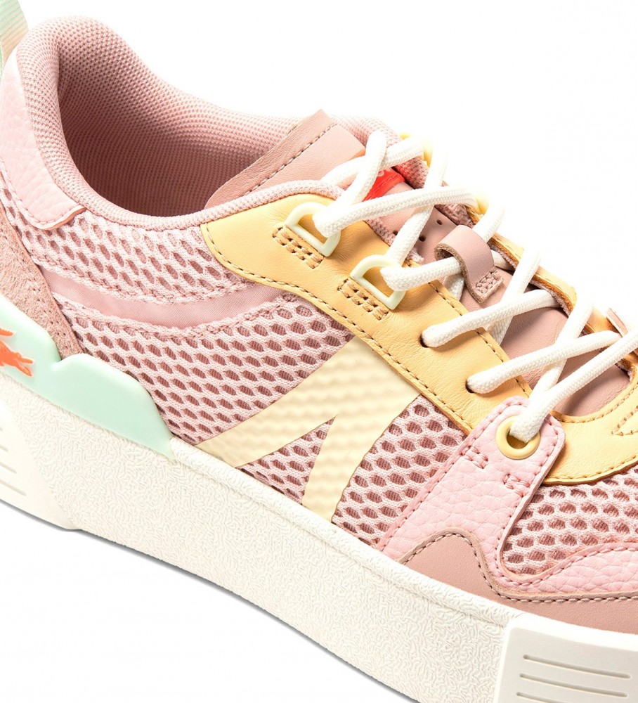 Tênis Lacoste de couro L002 nude