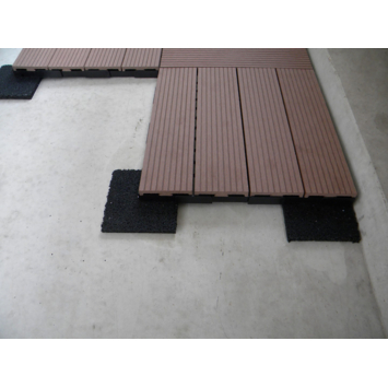 Tegeldrager Rubber Zwart 10x10x1 cm - 10 stuks