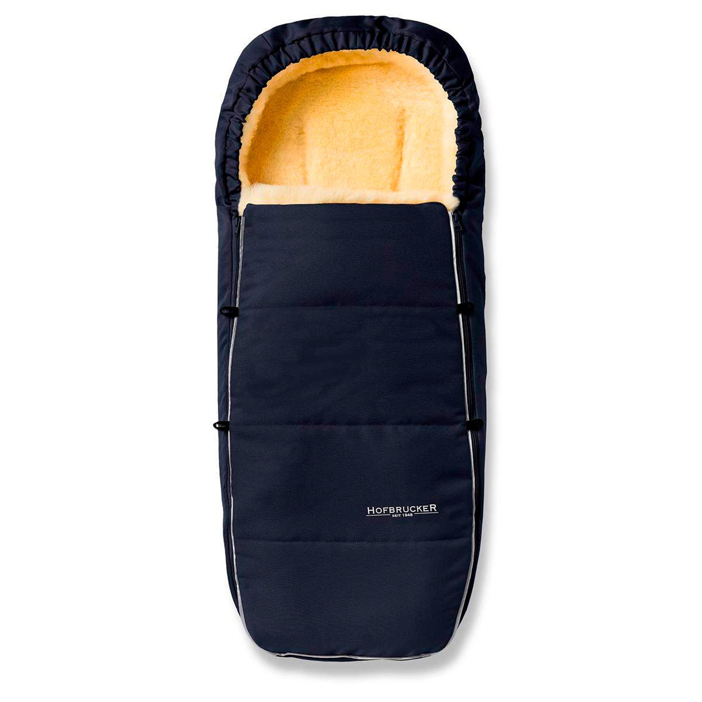 Hofbrucker Kinderwagen Lammfell-Fußsack Alaska Navy Blue