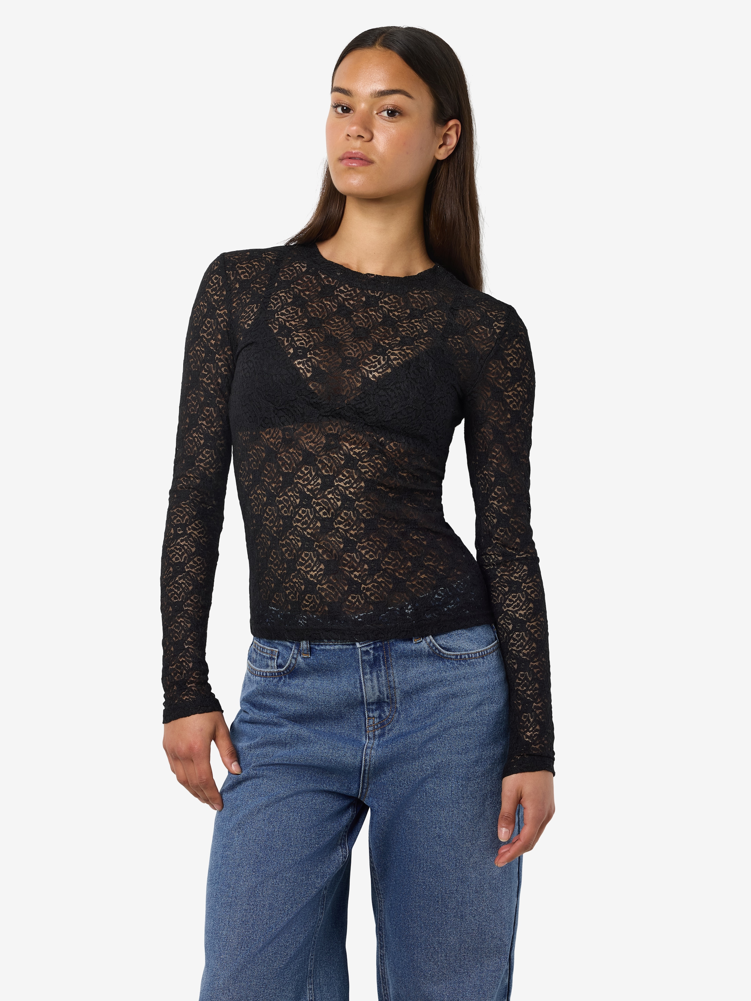 Noisy may Spitzenshirt »NMJUDITH L/S LACE TOP NOOS«