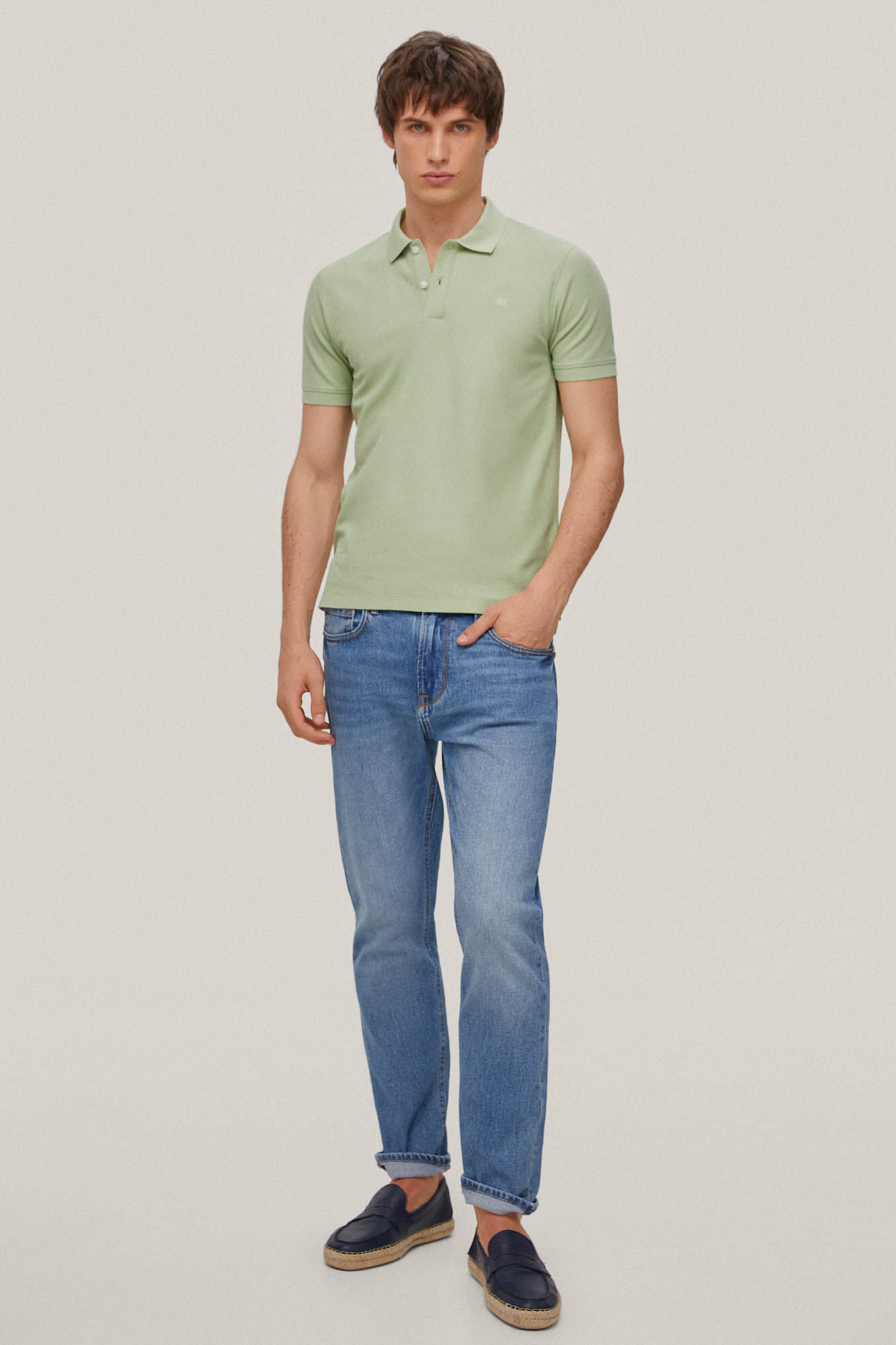 Camisa polo slim fit anti-odor - Verde