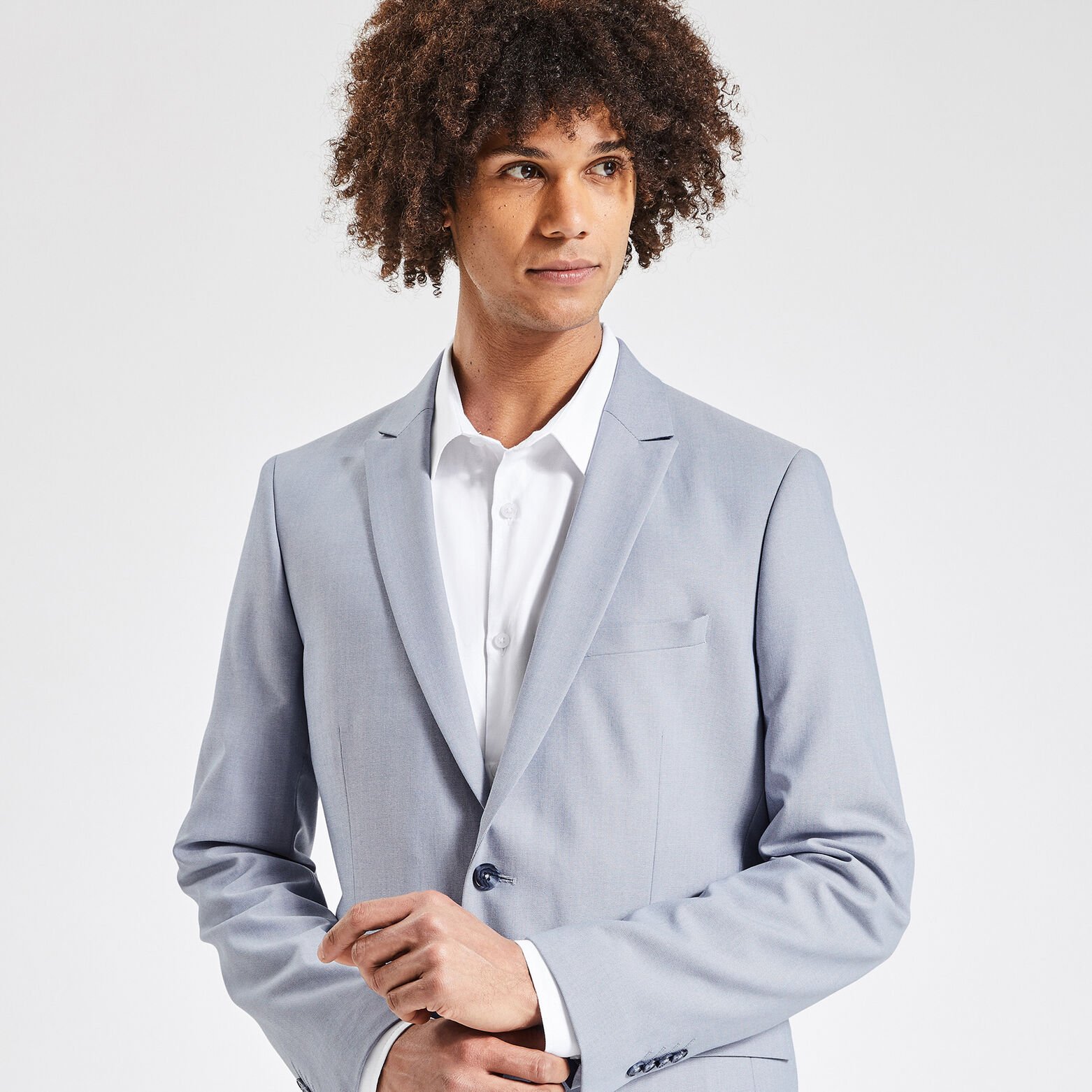 Veste de costume slim bi-ton Bleu moyen