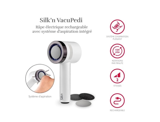 SILK'N - Râpe électrique avec système d'aspiration black vacupedi vp...
