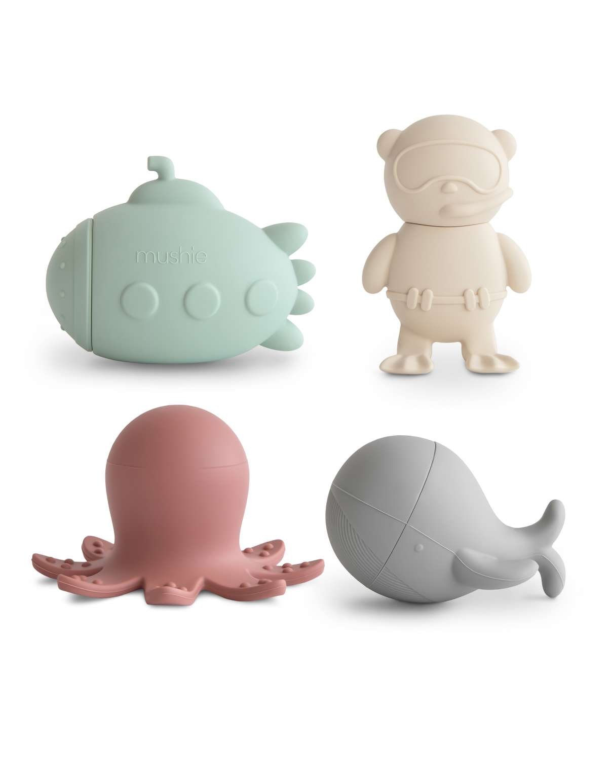 ​​Badeleker i Silikon – 4pk | Sealife Mold Free Bath Play Set