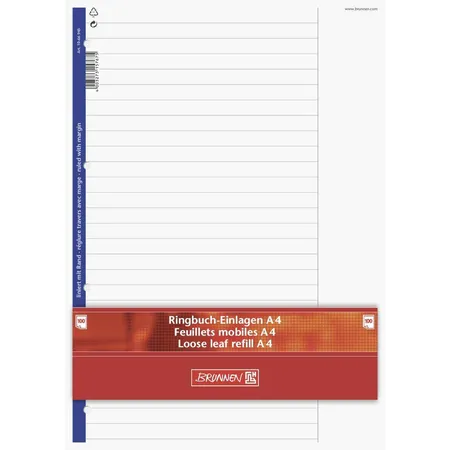 BRUNNEN Ringbucheinlagen, 70g/m², A4, 100 Blatt