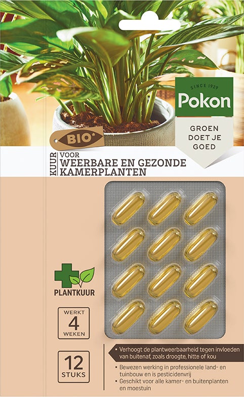Pokon Bio kuur voor weerbare en gezonde kamerplanten capsules 12 stuks