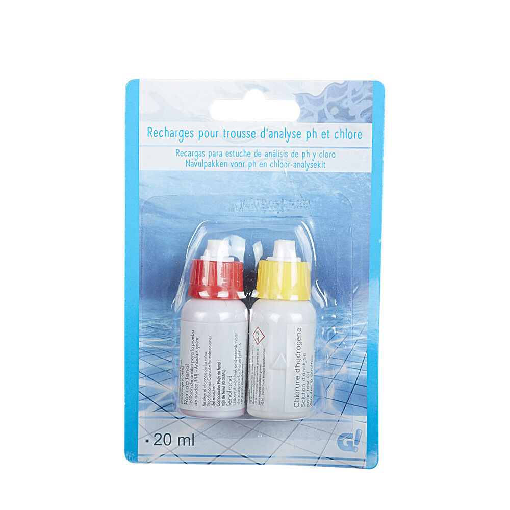 Recharge pour trousse d'analyse PH et chlore 20 ml