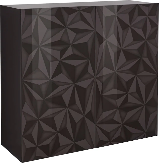 INOSIGN Highboard »Prisma Höhe 111 cm, Breite 121 cm, Kommode 2 Türen, Hochkommode« Front mit elegantem Siebdruck, grifflos, viel Stauraum