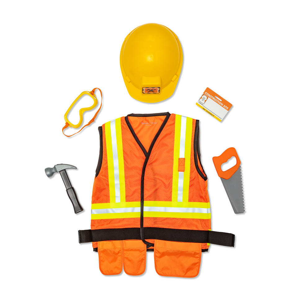 Melissa & Doug verkleedset bouwvakker inclusief helm en gereedschap