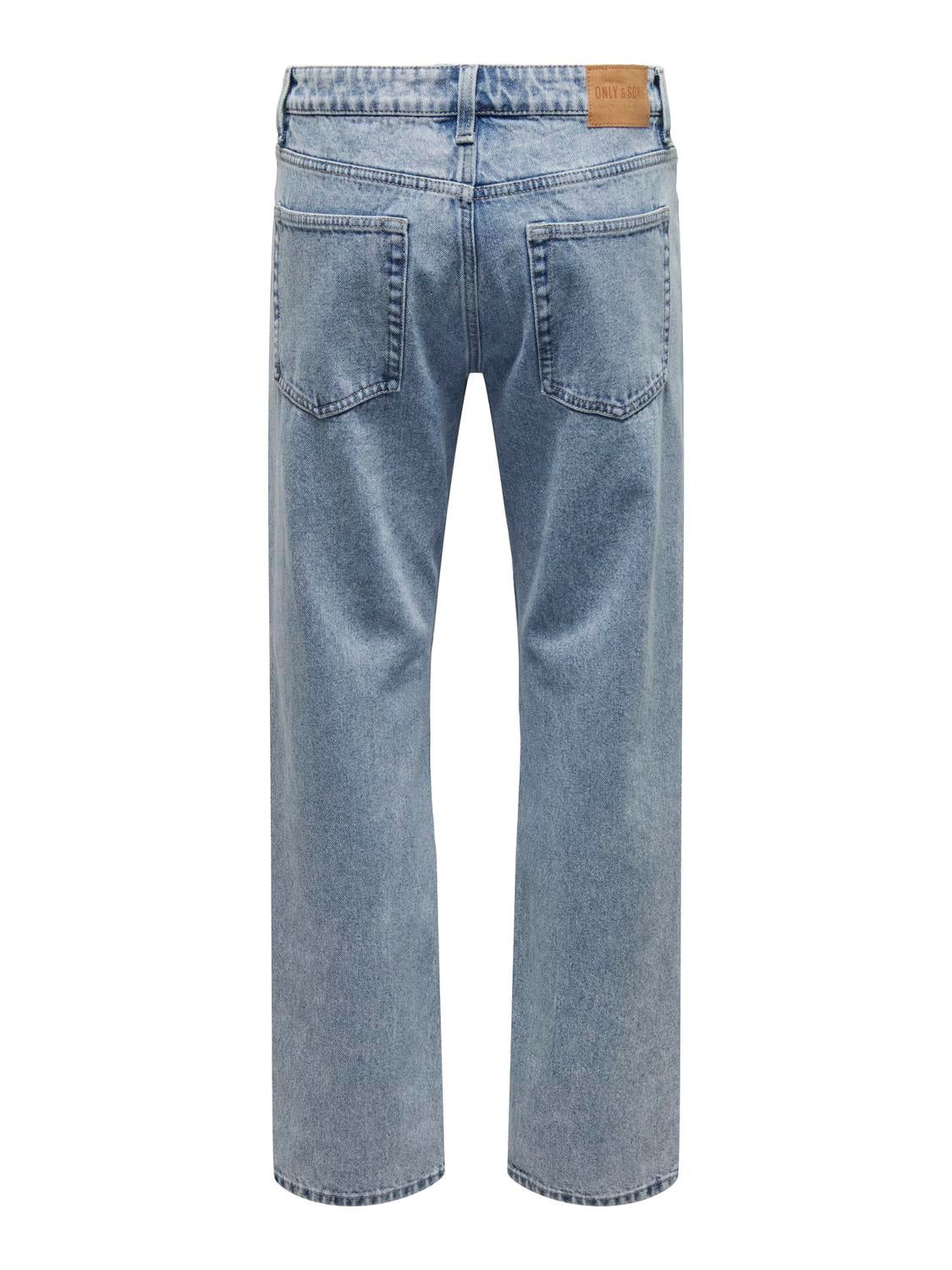 ONSEDGE Mittlere Taille Gerade geschnitten Jeans Light Blue Denim