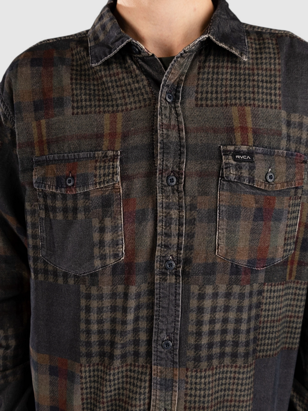 RVCA Freeman Cord Print Shirt navy marine