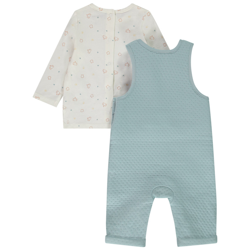Ensemble 2 pièces matelassé avec salopette pour bébé