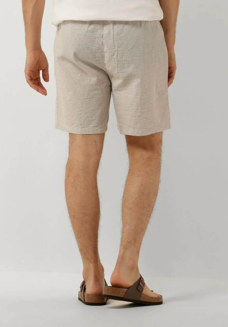 PURE PATH taupe pure path korte broek seersucker short with cords and front pockets