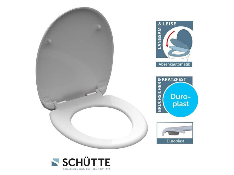 WC zitting duroplast, met soft-close-mechanisme