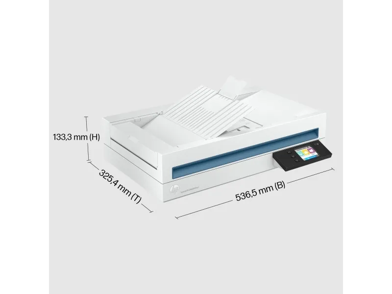 HP Scanjet Pro N4600 fnw1 - Dokumentscanner - Contact Image Sensor (CIS) - Duplex - 216 x 5362 mm - 600 dpi x 1200 dpi - op til 40 ppm (mono) / op til 40 ppm (farve) - ADF (100 ark) - op til 6000 scanninger pr. dag - Gigabit LAN, USB 3.0, Wi-Fi(n)
