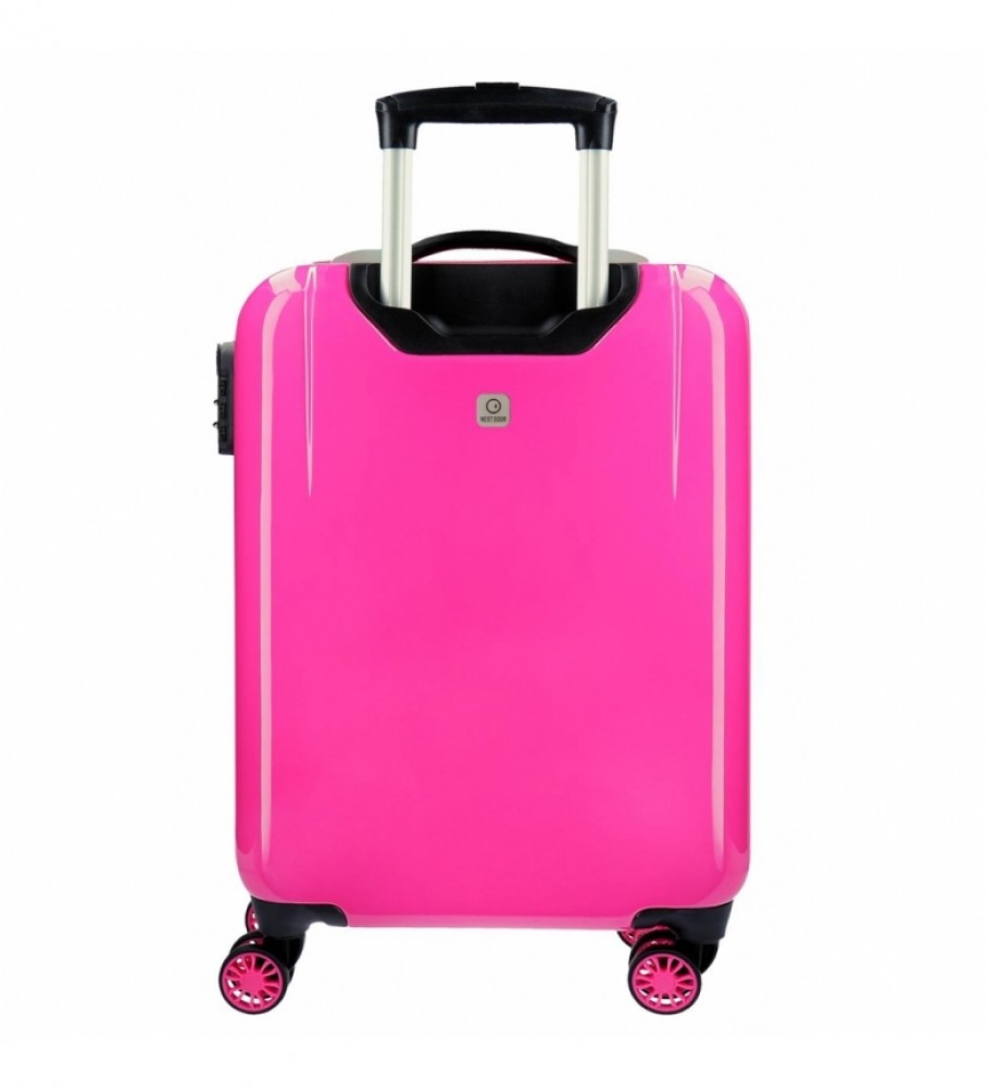 Mala de cabine rígida Joumma Bags Girl Gang branca - 38x55x20cm -