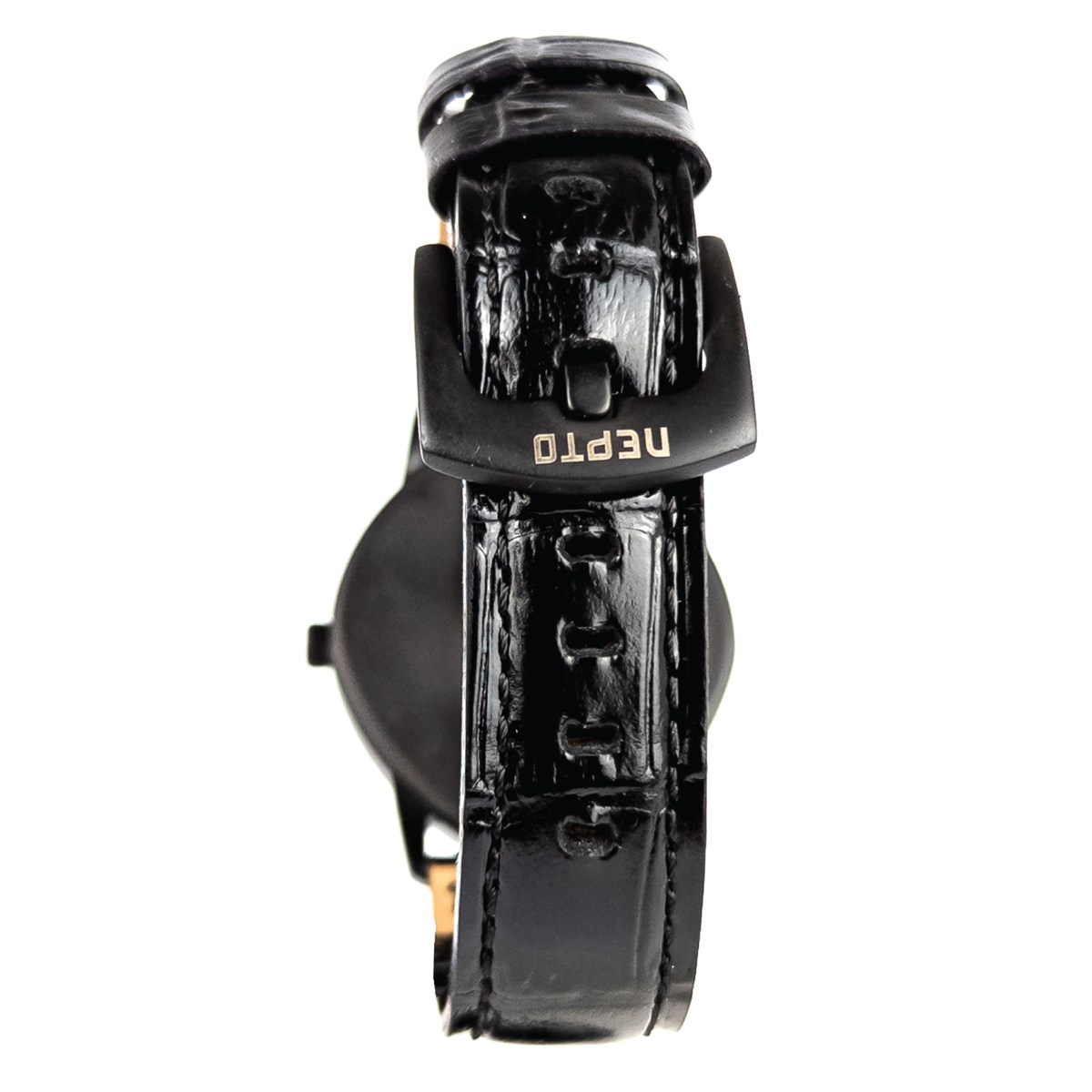Black Flower - Cuir Croco Noir