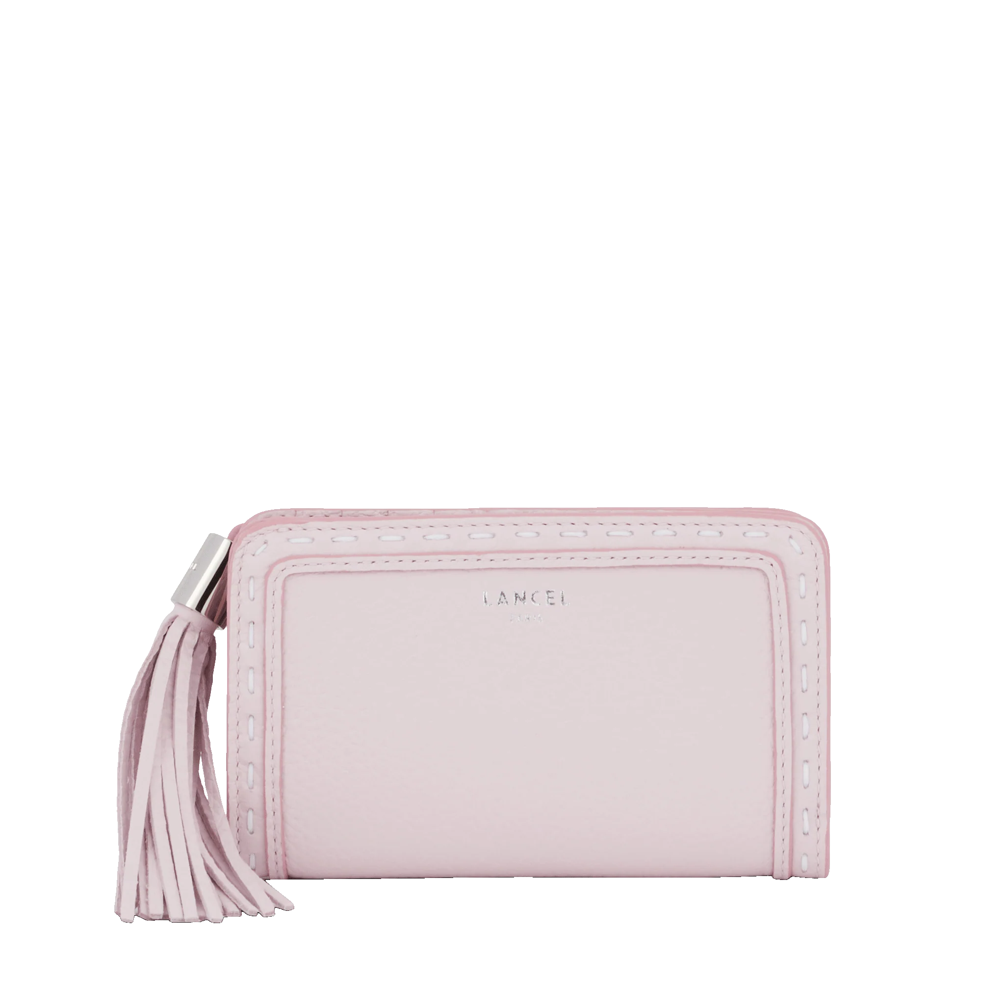 Portefeuille rectangulaire compact zippé Premier Flirt de Lancel-Rose dragee