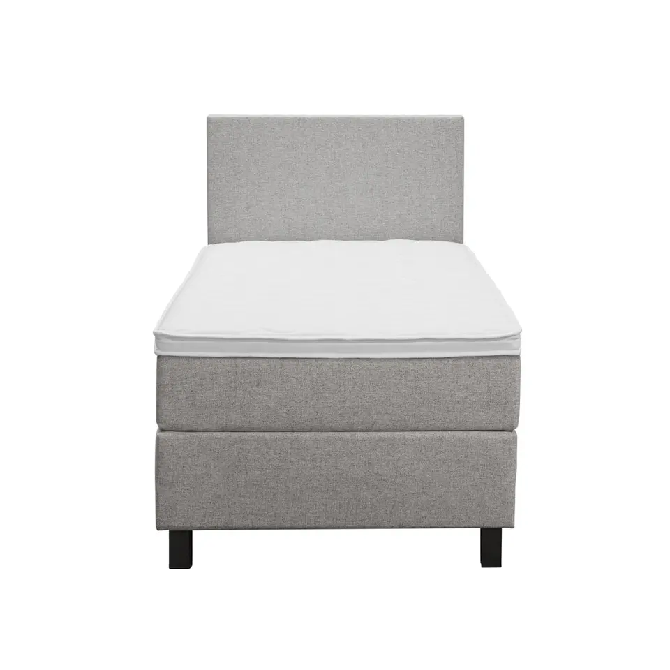 Boxspring Liv egaal - lichtgrijs - 90x200 cm - vierkante poot