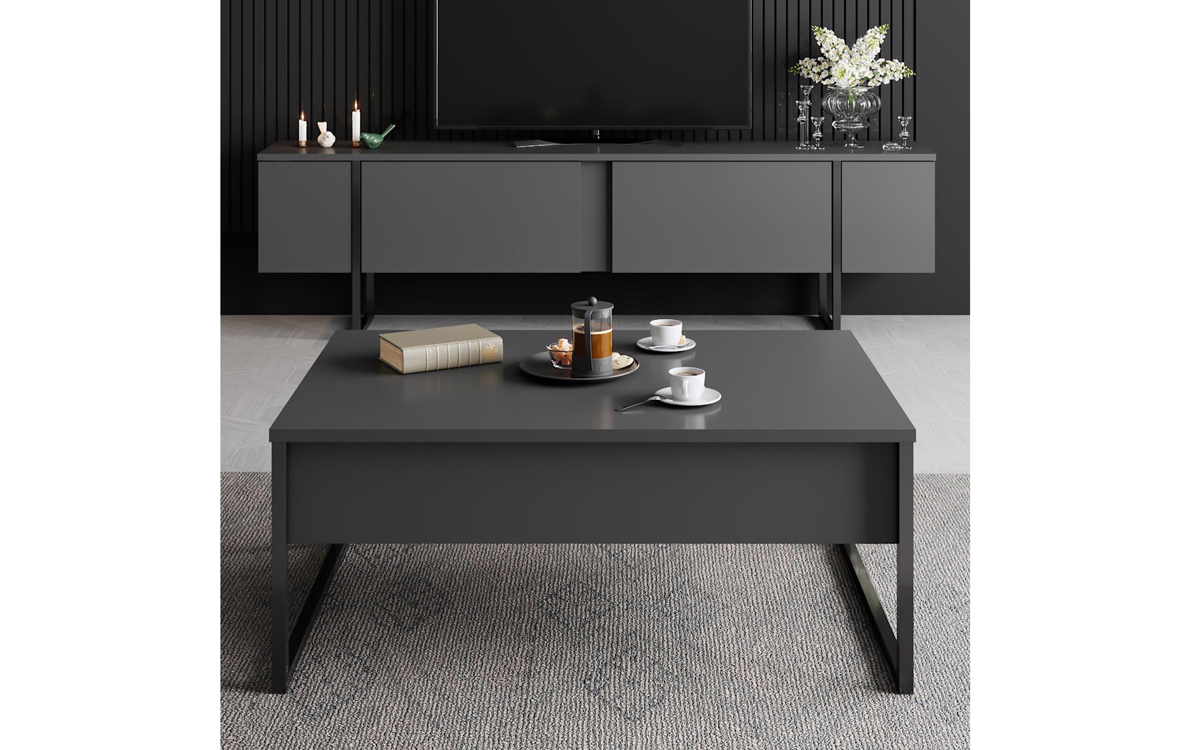 Couchtisch Luxe 90 x 60 x 40 cm, Schwarz<br>Wohnzimmertisch