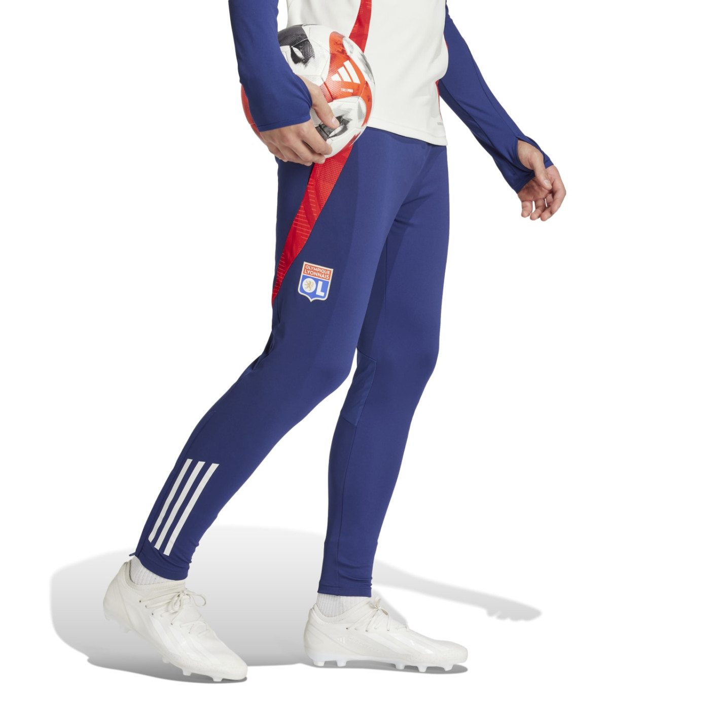 Adidas Olympique Lyon Trainingsbroek 2024-2025 Donkerblauw Rood Wit