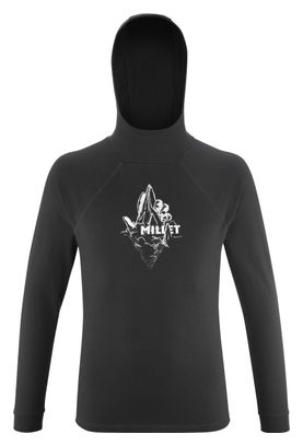 Sweat Léger à Capuche Millet Print Noir
