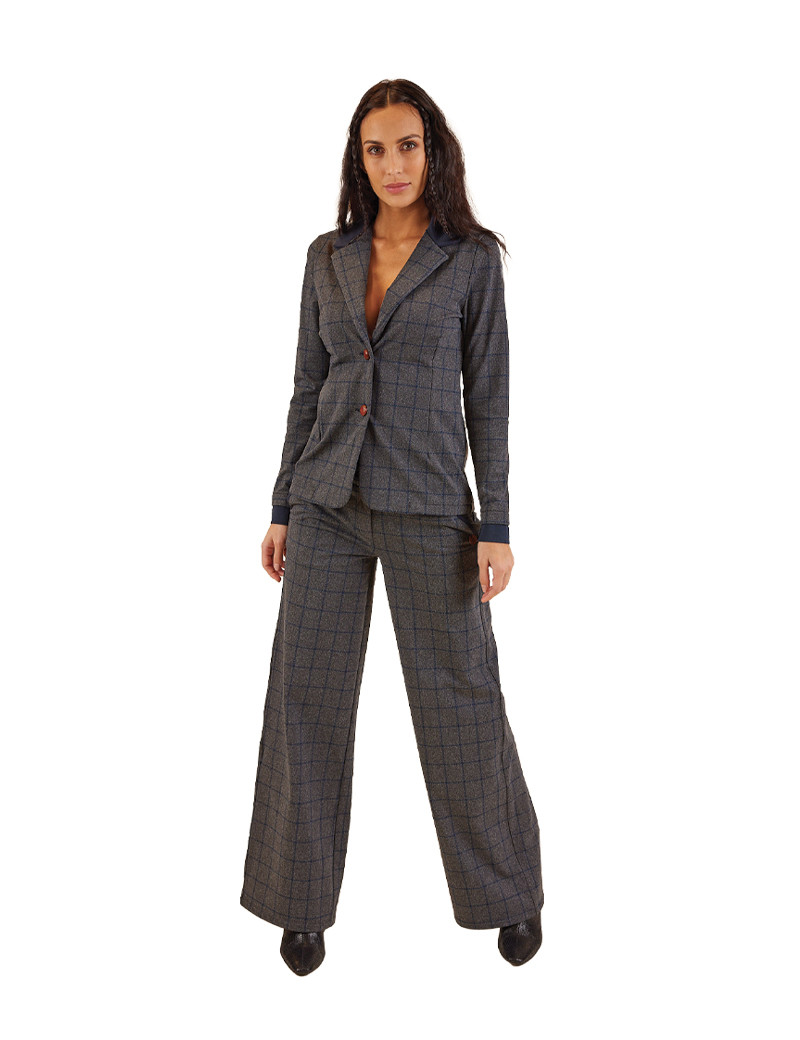 HBT ECLECTIC DENIM | CARREAUX CHLOÉ PANTALON FEMME GRIS CHINÉ