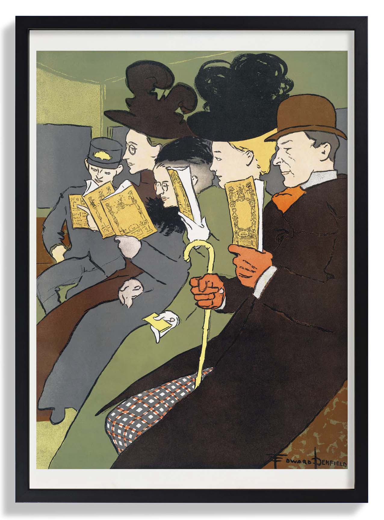 Menschen lesen Bücher von Edward Penfield