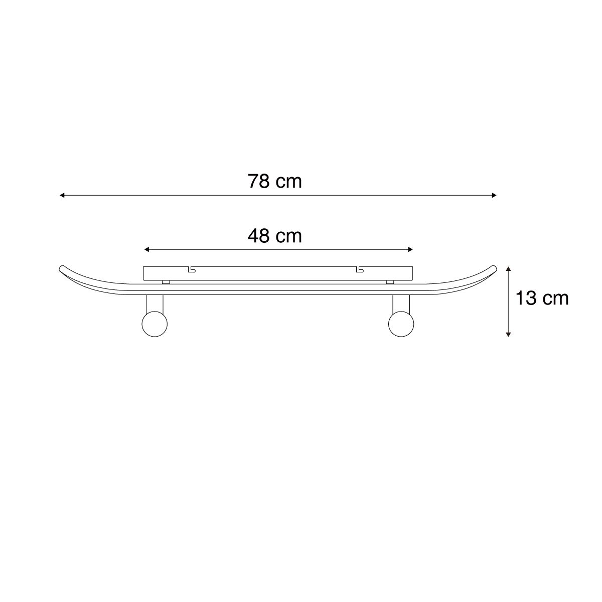 Wandlamp zwart met blauw 80cm - Skateboard
