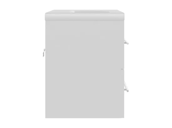 Armoire d'évier avec lavabo intégré Blanc Aggloméré