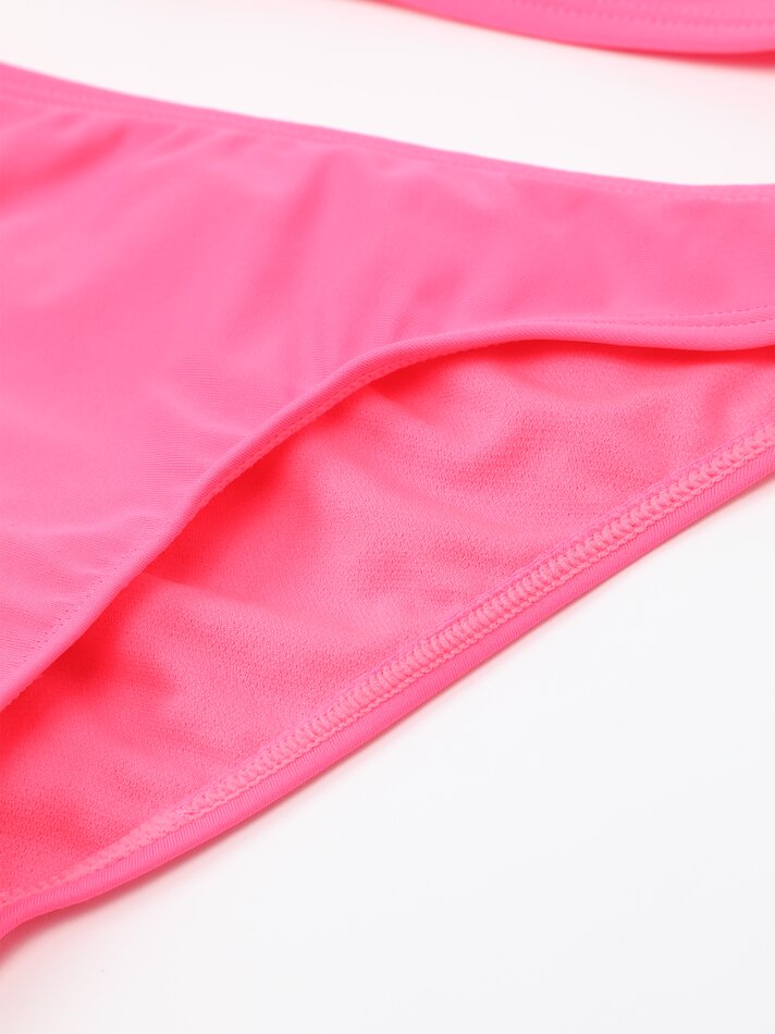 Conjunto básico de biquíni de duas peças - Fúcsia fluorescente