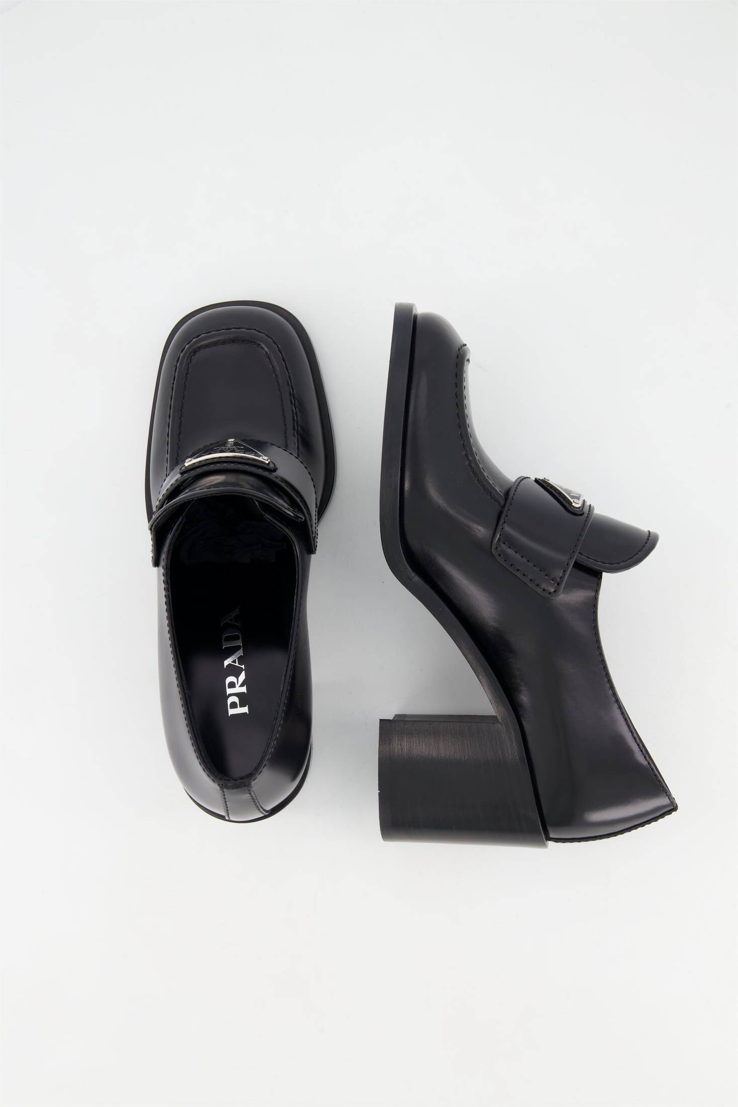 Prada| Damen Schuhe HIGH HEEL LOAFER aus gebürstetem Leder